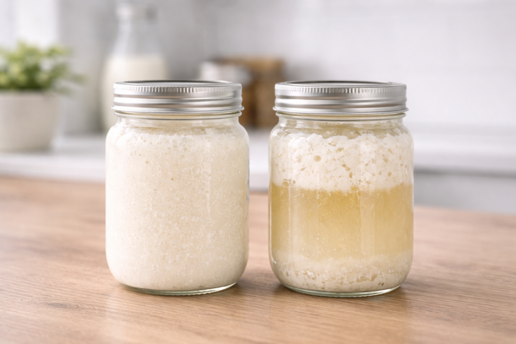 Kefir Haltbarkeit Vergleich frisch und länger gelagert