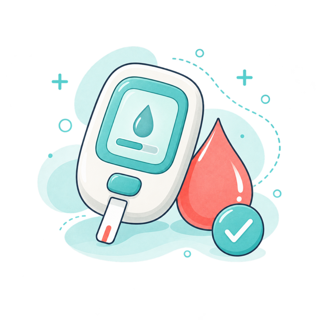 Illustration zu Blutzucker, HbA1c und Blutzuckermessung