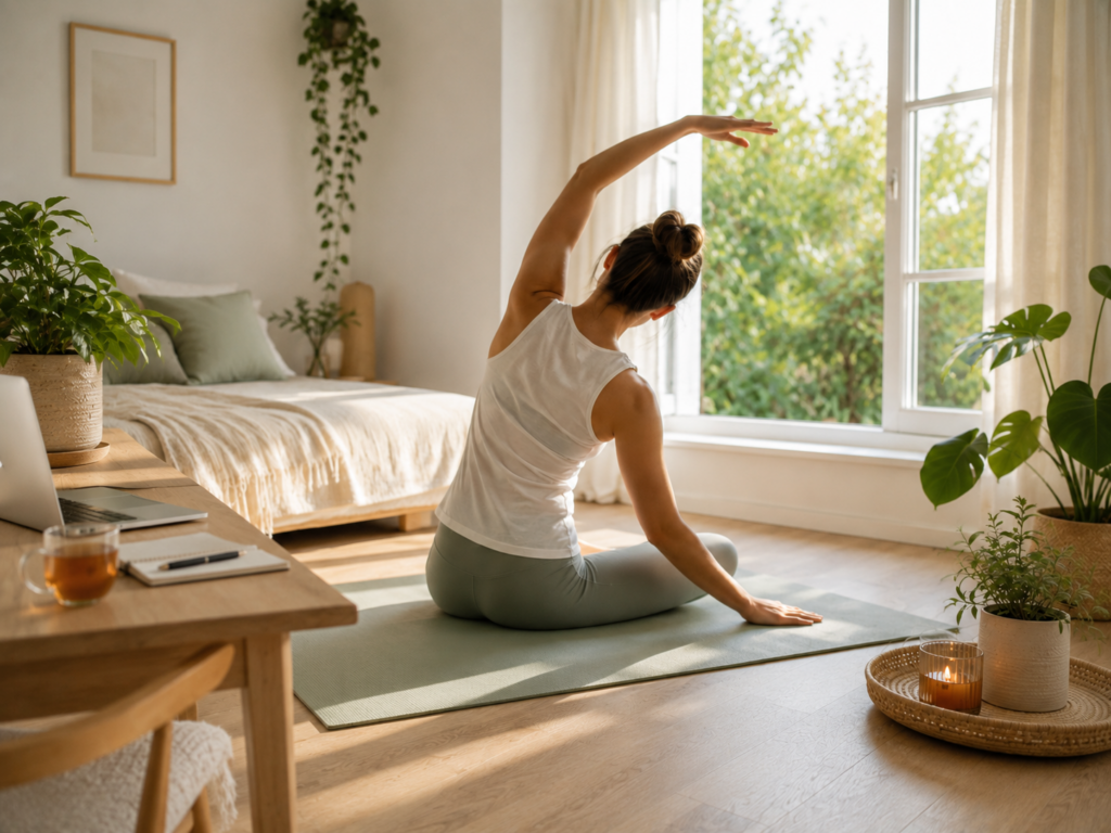 Gesunde Routinen für Schlaf, Stress und Bewegung